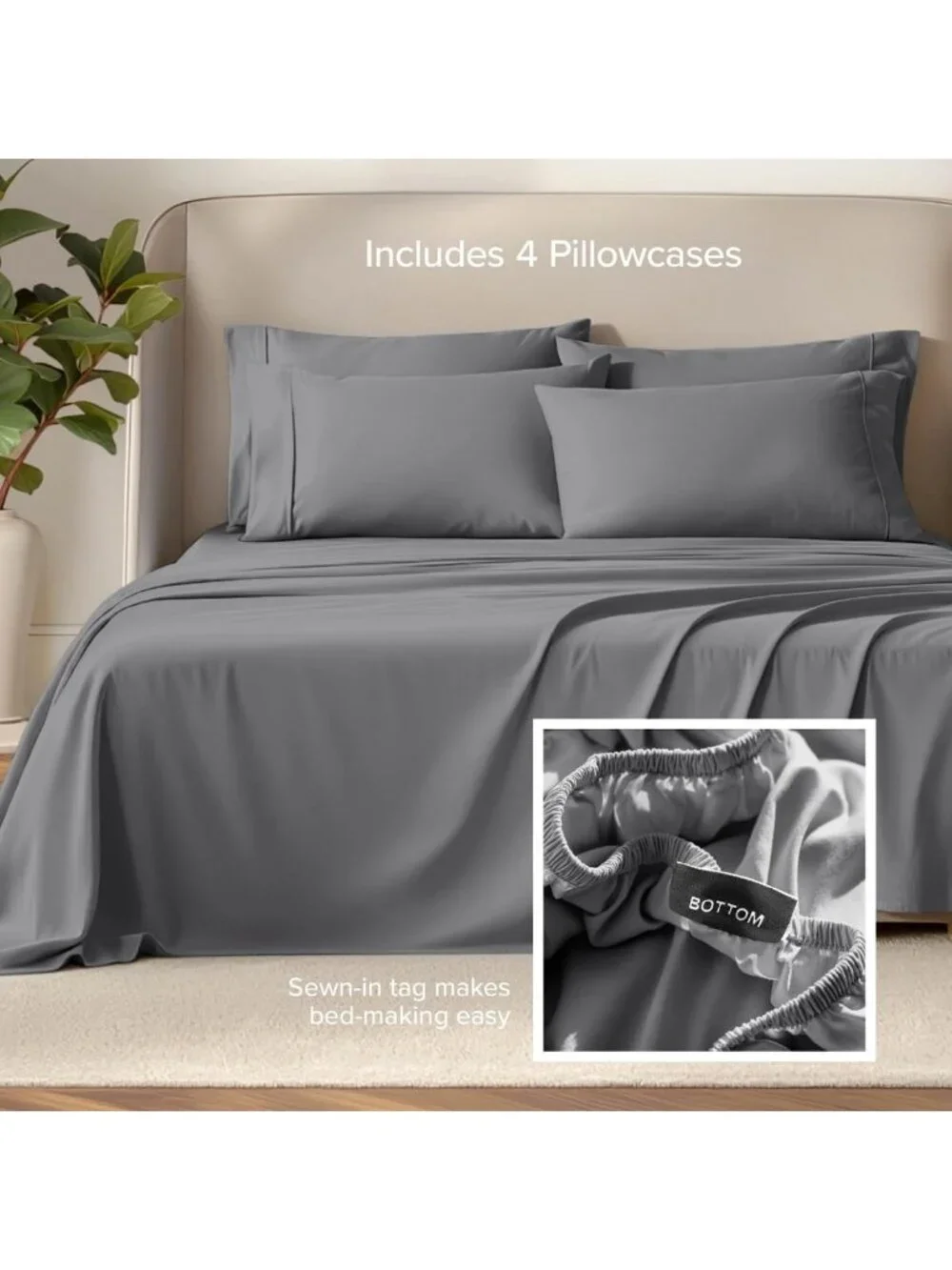 Luxury California King Sheet Set, 6-Piece Extra Soft & Cooling, Deep Pockets